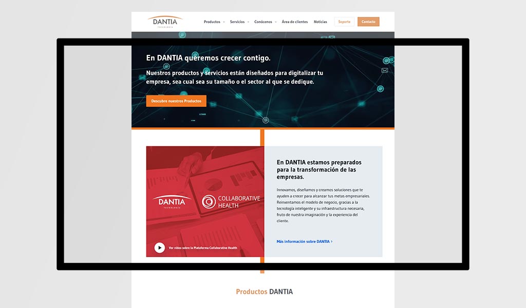 DANTIA Tecnología renueva la imagen de su web corporativa con una nueva línea de estrategia en UX