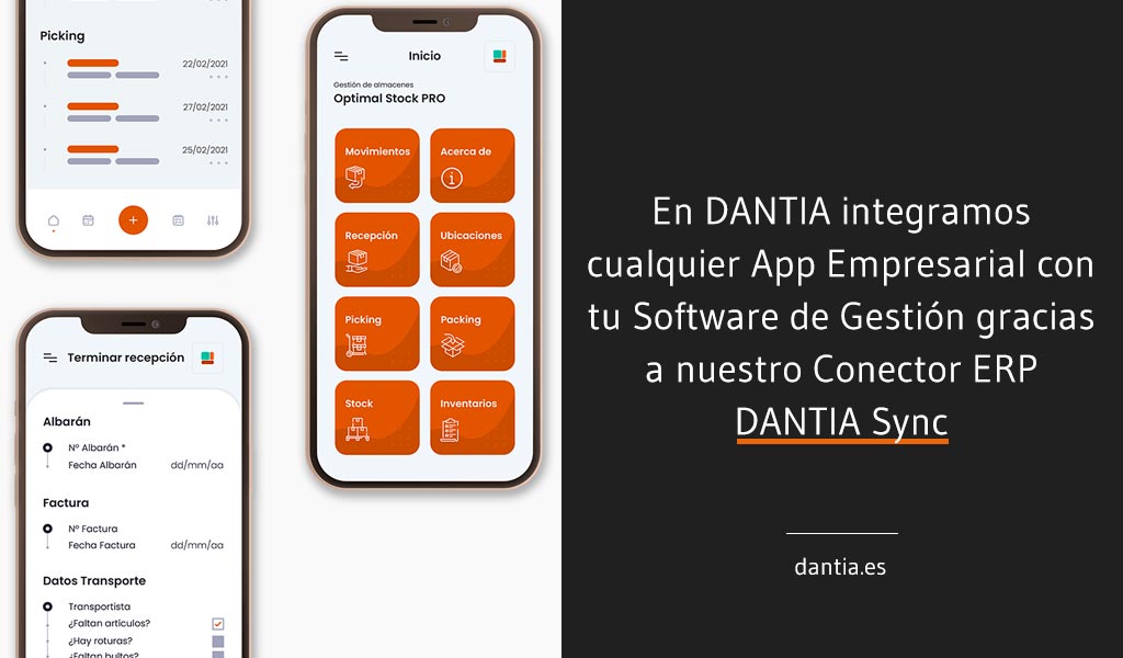 En DANTIA integramos cualquier App Empresarial con tu Software de Gestión gracias a nuestro Conector ERP DANTIA Sync