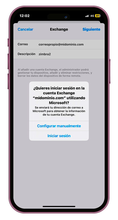 Guía de configuración: Correo EXCHANGE en iPhone