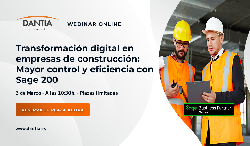 Webinar Transformación digital en empresas de construcción: Mayor control y eficiencia con Sage 200